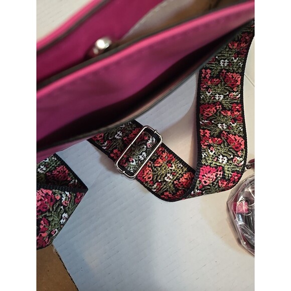 K. Carroll Ashley Crossbody Bag Purse Vegan Suede 2 Straps Guitar Floral - Picture 10 of 10